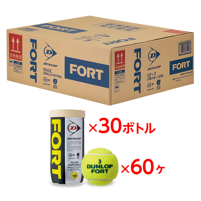 DUNLOP FORT テニスボール 2球入 19缶 38球 ダンロップ フォート 2ヶ入
