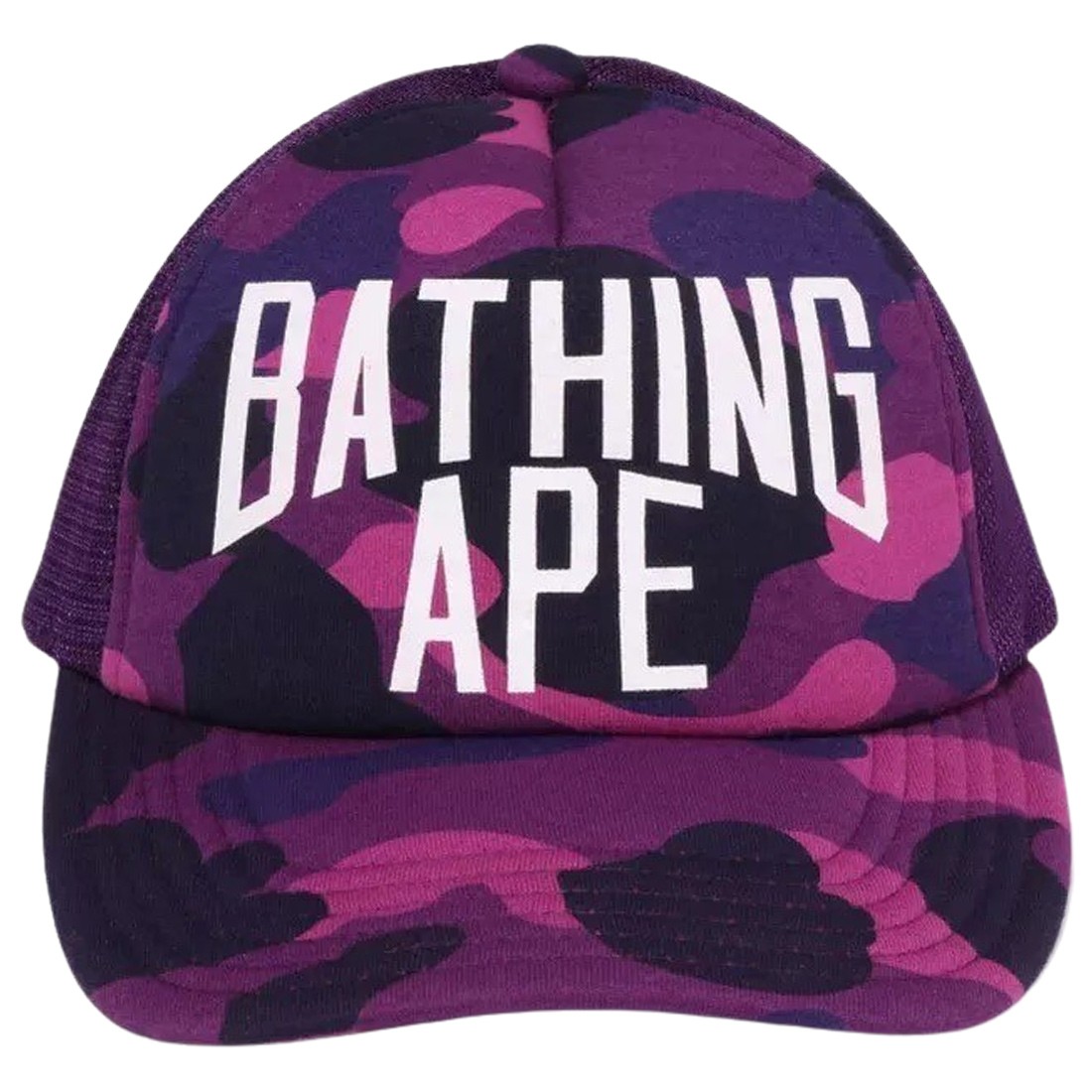 A Bathing Ape Color Camo NYC Logo Mesh Cap purple