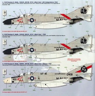 1/48 米海軍 ファントム VF-41 ブラックエイセス F-4B/J/N デカール