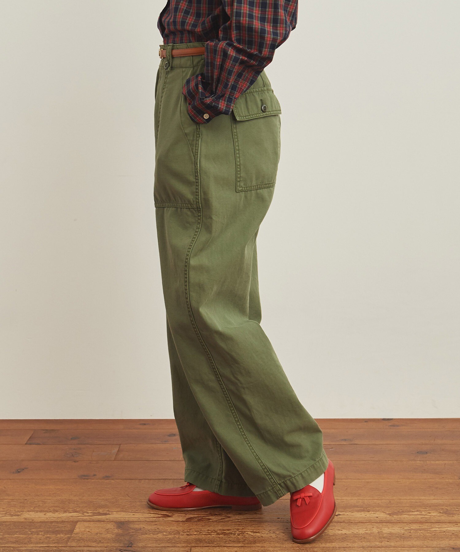 綿ツイル 製品硫化染めファティーグパンツ