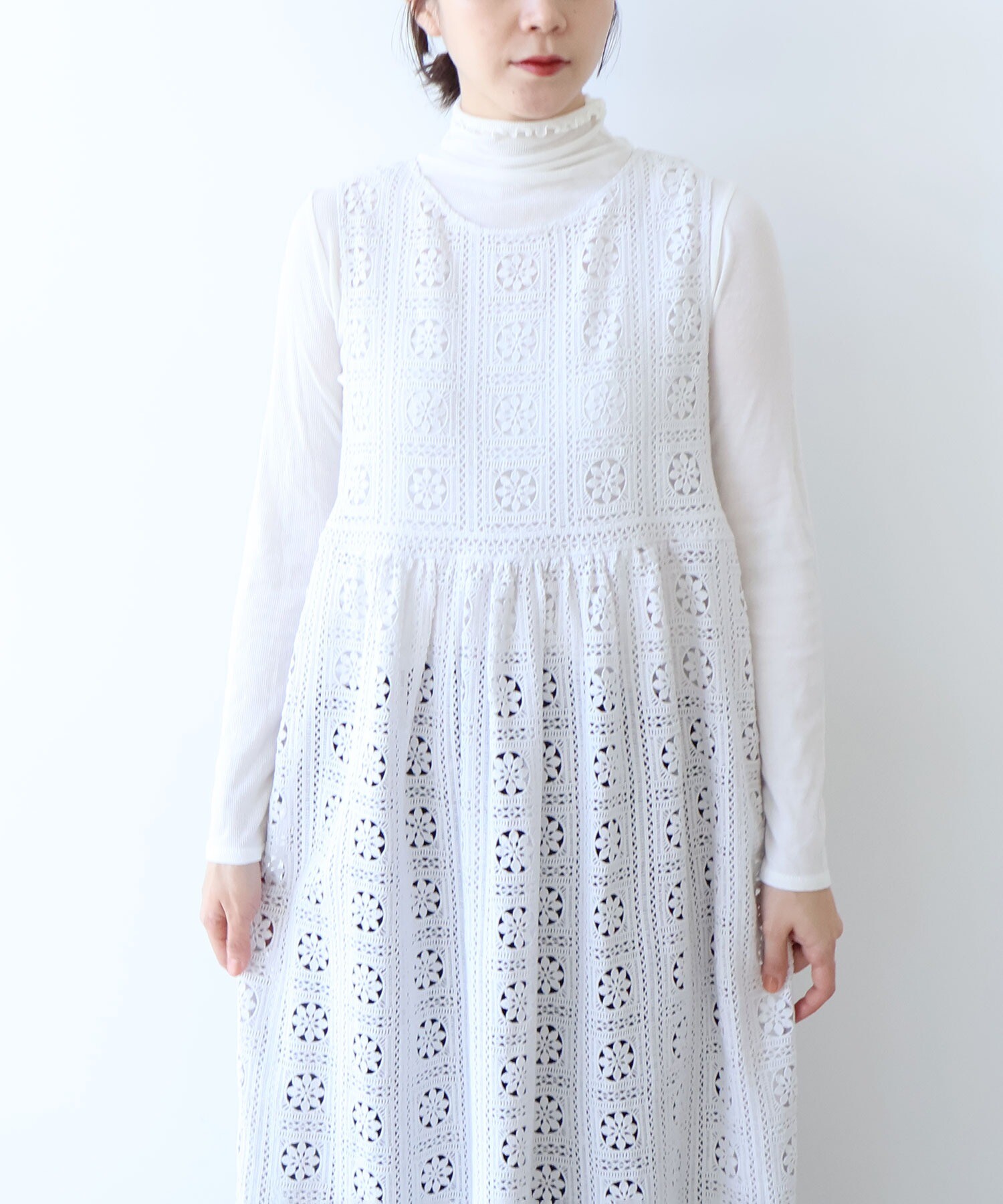 AMBIDEX Store ○コットンレース side open ワンピース(F アンティーク