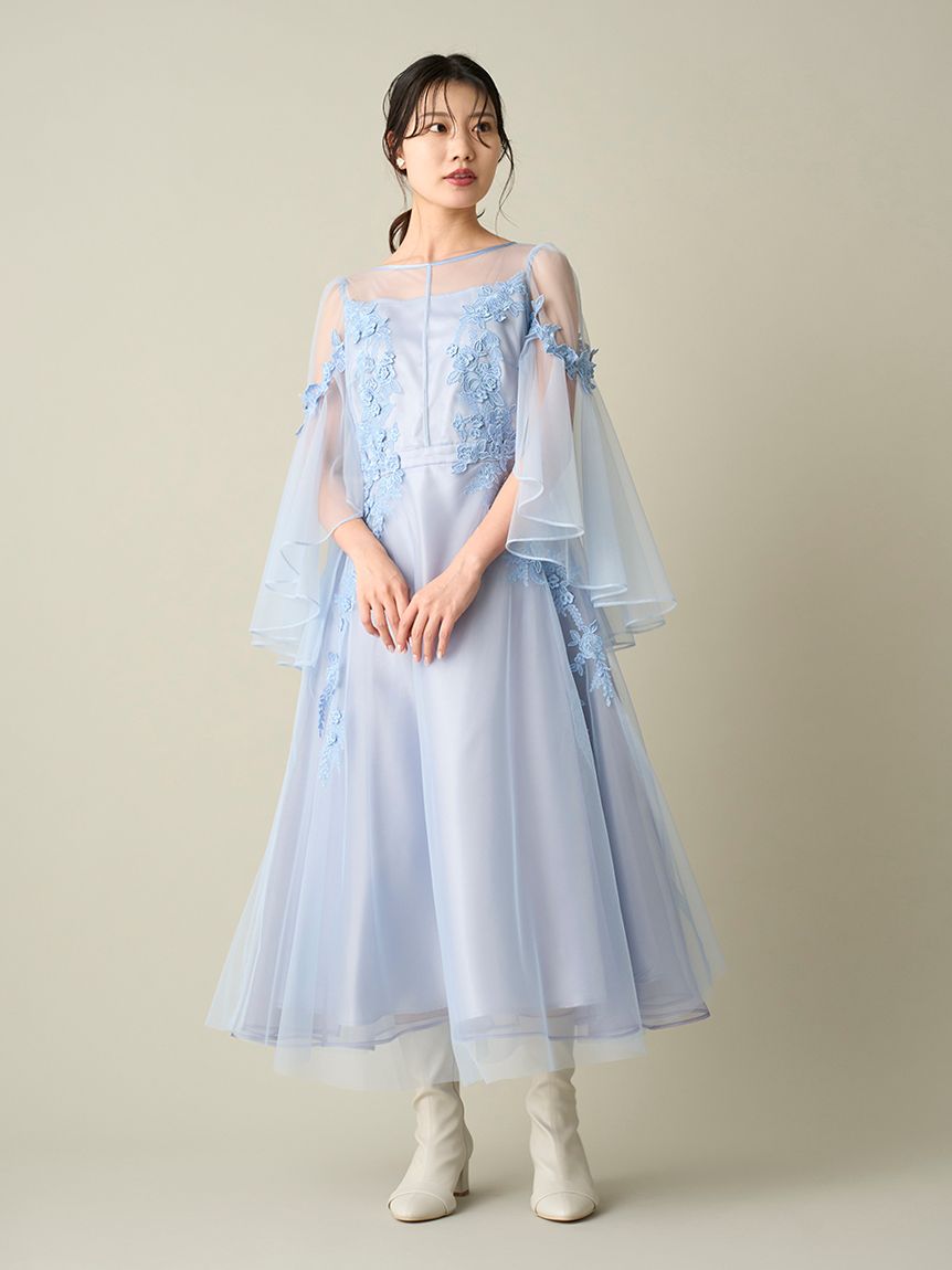 YUMIKATSURAforCELFORD】ローズエンブロイダリーチュールドレス