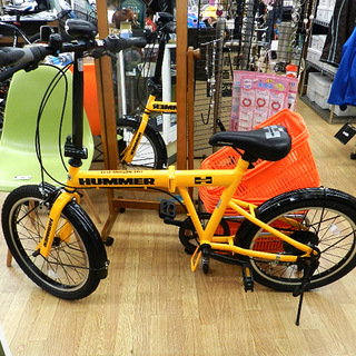 HUMMER 折りたたみ自転車 イエロー 20インチ 6段変速ギア ジャンク