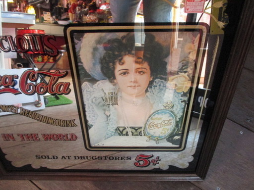 レトロなコカコーラ・パブミラー／インテリア・鏡・アンティーク