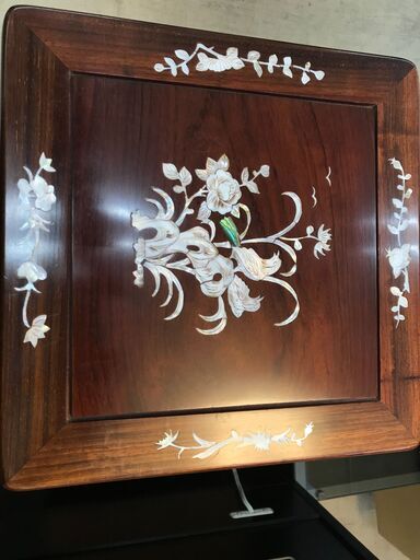 ミニチェスト 花梨 螺鈿細工 引き出し 8段 W320×D320×H610