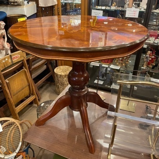 売約済み】 イタリア製 象嵌細工 ラウンドテーブル カフェ ダイニング