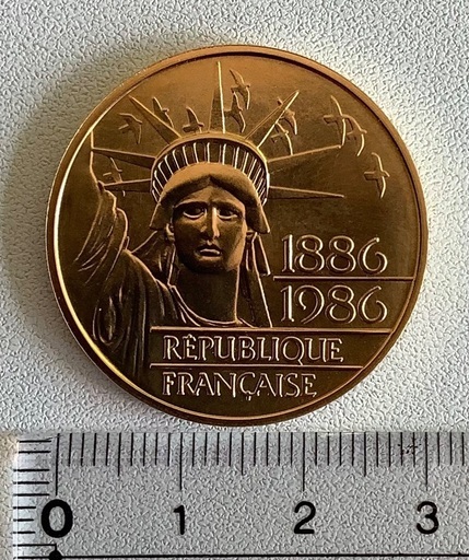 フランス 1986年 フランス革命200年記念 自由の女神像金貨