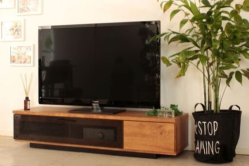 シャビーナチュラルのローテレビ台(国産)人気の木目調で各サイズの