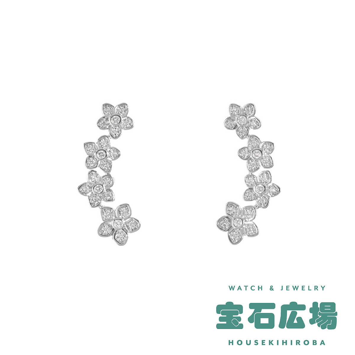 RGE1896 ワイルドフラワー プティ パヴェ ダイヤ クライマーピアス