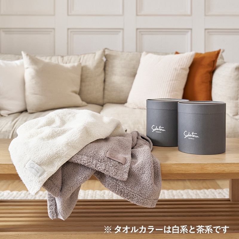 育てるタオル＞feel バスタオル2個ギフトセット：ムーングレージュ(茶