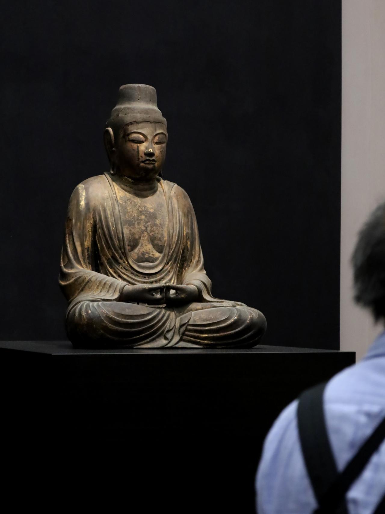 仏教美術 仏像 宝冠自在思惟菩薩像仏堂 家内 供養 銅製 彫刻 置物 開運