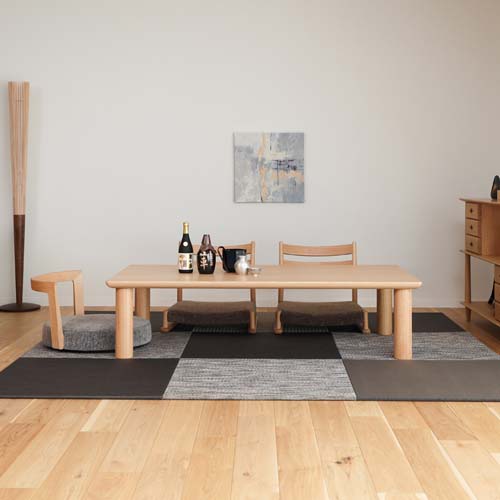 無垢材 赤褐色 座卓 自然形状