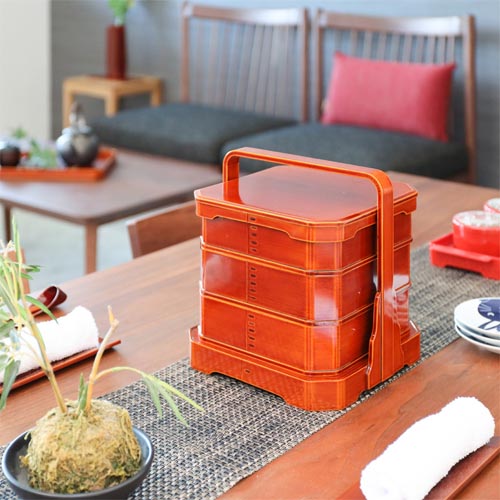 漆芸 木工芸 飛騨春慶 三段重 伝統工芸 飛騨春慶塗 3段重