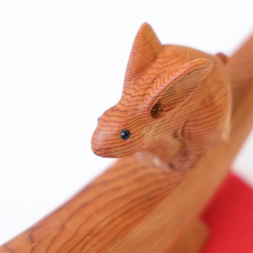 一位一刀彫 鈴木彫刻 月にうさぎ 伝統工芸品 木製 オブジェ | MUKU工房