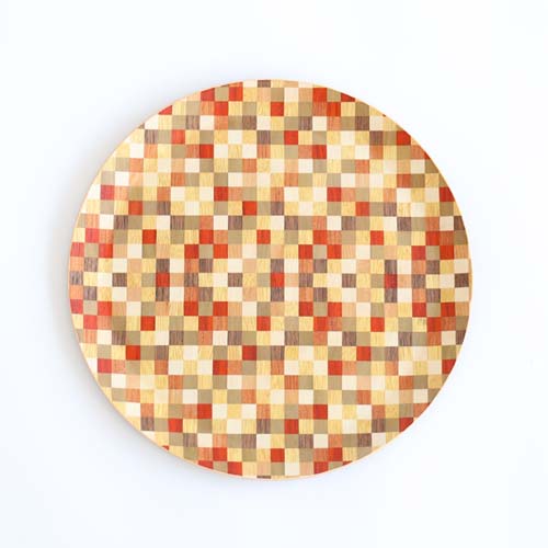 寄木細工 丸盆 浅皿 菓子器 寄木細工 丸盆 浅皿 菓子器 X120319465