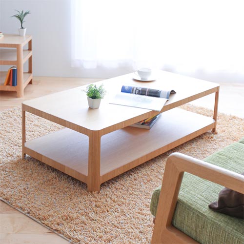 焼杉 ローテーブル 無垢材 棚付き 和モダン カフェ風 インテリア家具