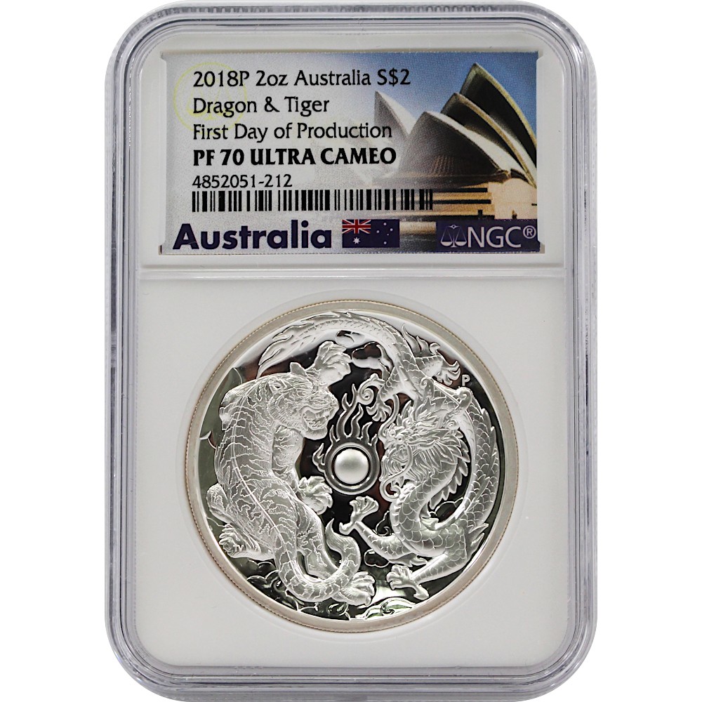 TKs 2018年イギリス ツードラゴン2ポンド銀貨☆PF70UC イギリス 2018