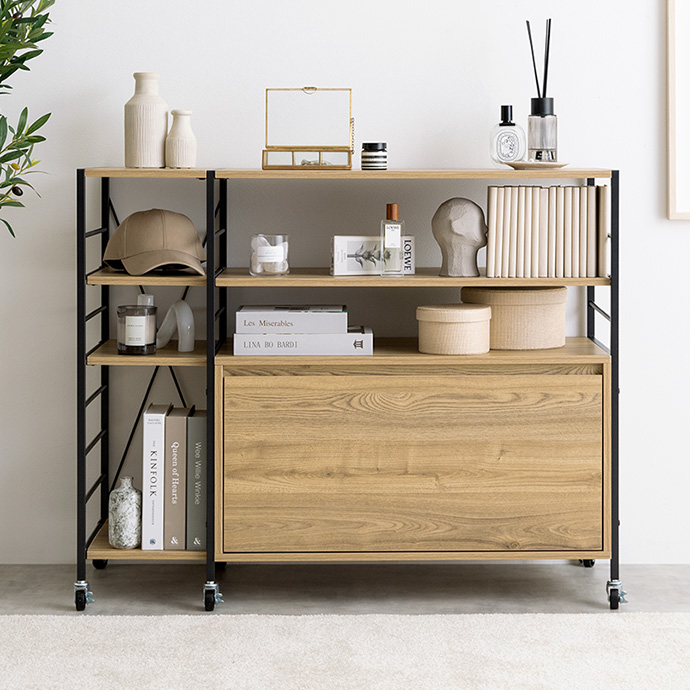 g159032]【幅105cm】Carter 引き出し付きシェルフラック シェルフ