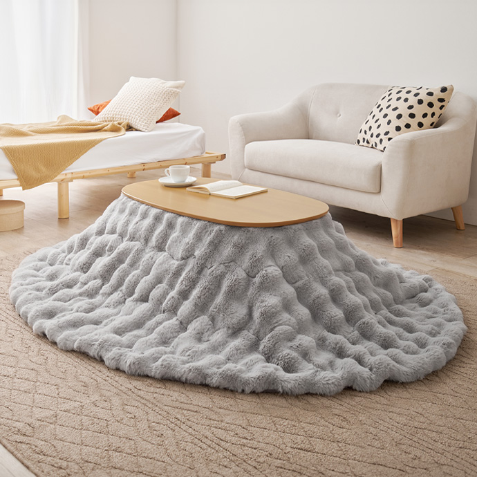 g78625]【楕円形:天板 90cm×50cm】Carmina+Luna こたつ+掛け布団2点