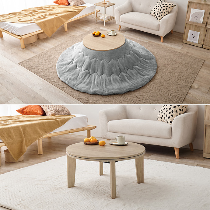 g78620]【円形:天板 68cm】Aina カジュアルコタツ+メレンゲタッチ布団