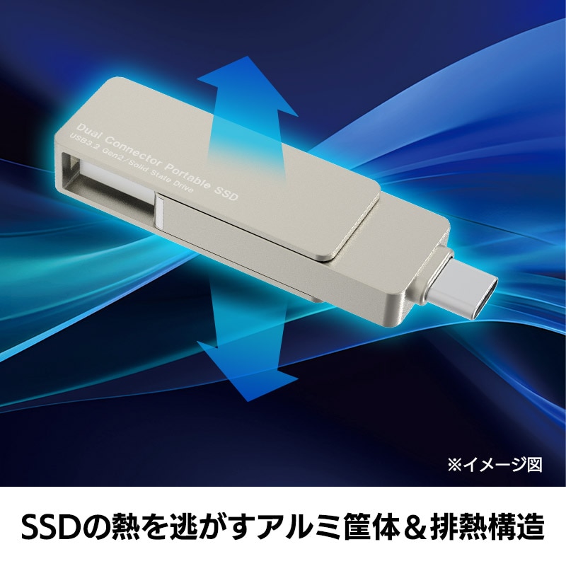 SSD 外付け 1TB USB Type-A / USB Type-C 両挿し スティック型