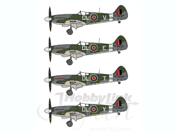 イギリス空軍主力レシプロ戦闘機「スピットファイア」のvectorイラスト画