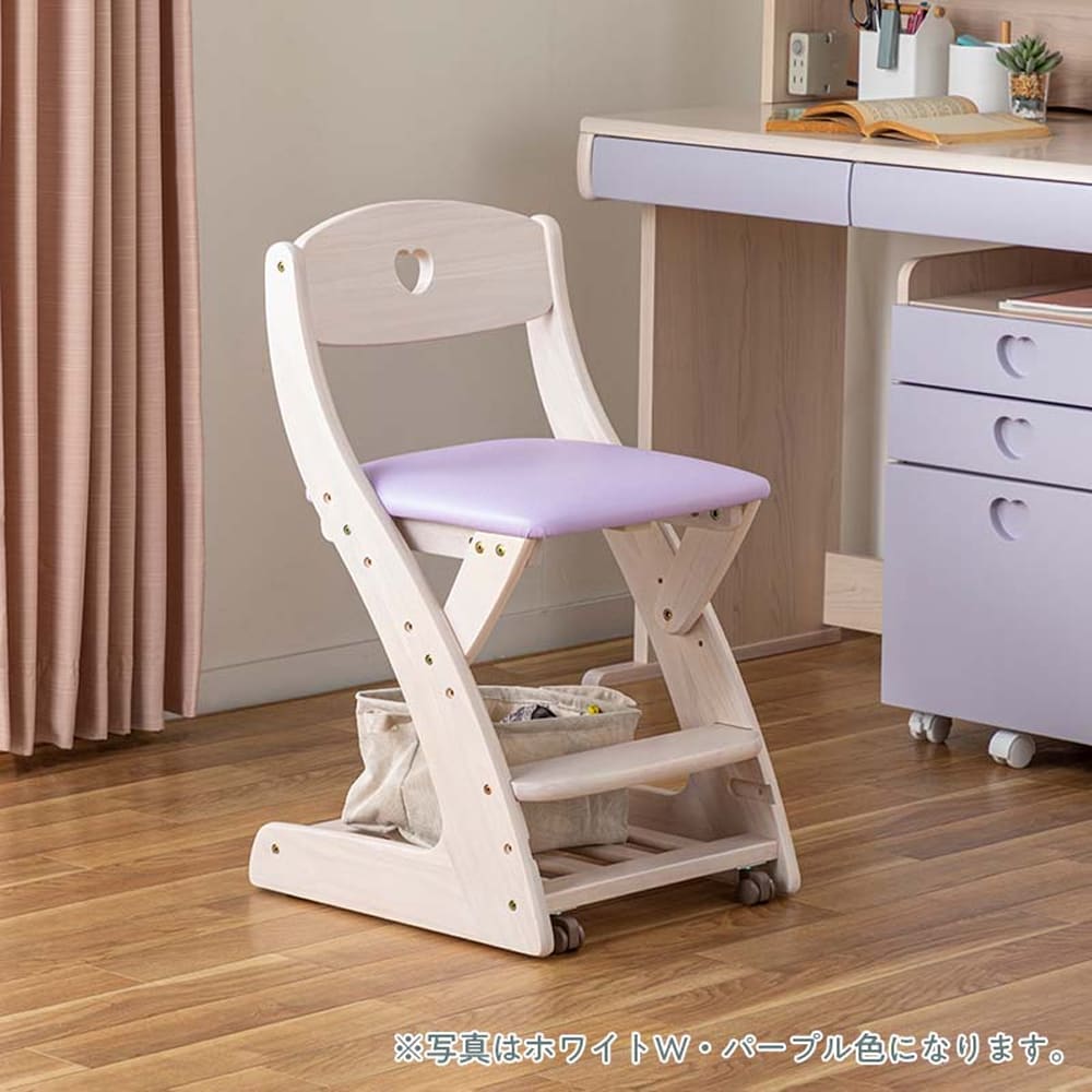 木製チェア WC－16 WHG－PI ホワイト・ピンク(ﾎﾜｲﾄ・ﾋﾟﾝｸ