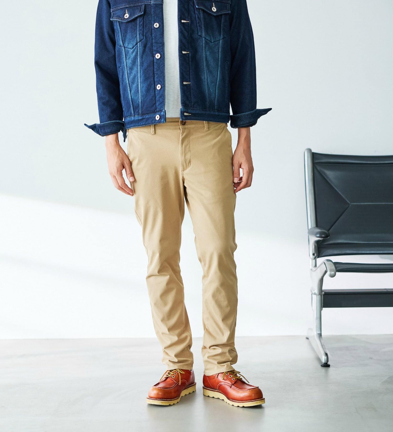 試着対象】【裾上げ無料】ジャージーズ チノ ストレート ニット素材