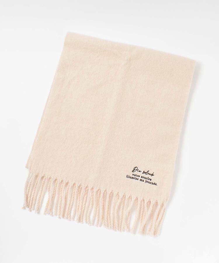 ウールミックスストール 大判ストール オフホワイト モカ グレイ