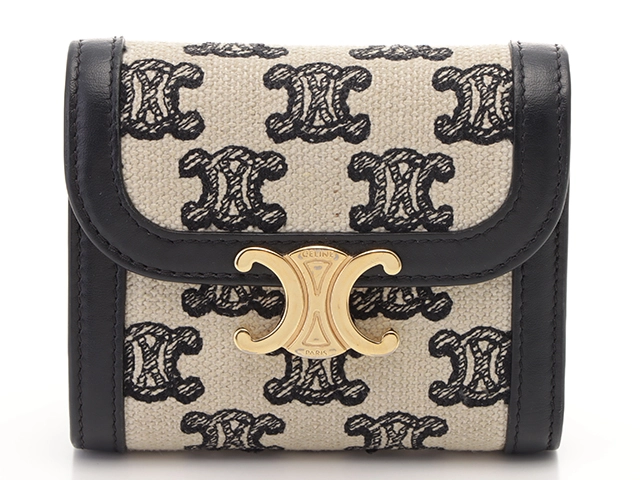 CELINE(セリーヌ) 2つ折り財布 トリオンフ ジップ ウォレット 黒