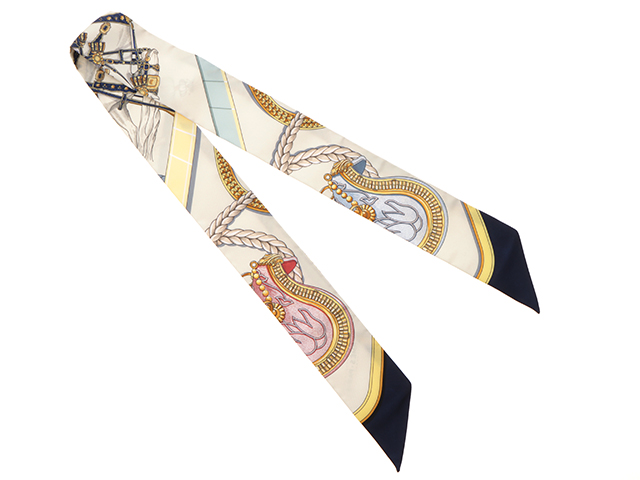 HERMES エルメス ツイリー GRAND APPARAT アイボリー マリン ローズ