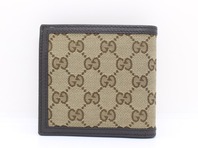グッチ GUCCI 財布 二つ折り GGキャンバス ベージュ ブラウン