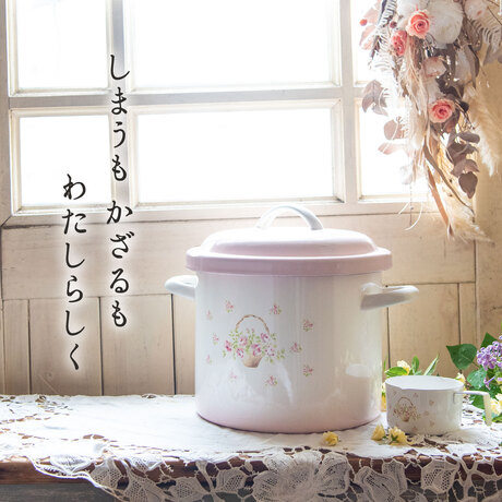 お値下げ♡マニー♡ローズホーロー洗面器Lイマンニトリイケア雑貨薔薇