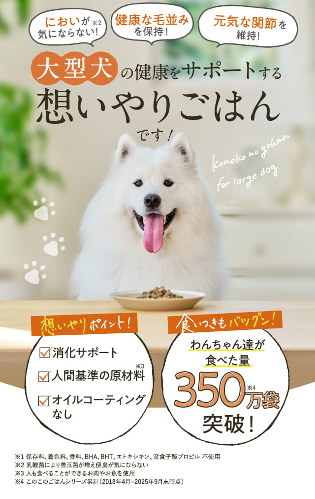 大型犬のためのこのこのごはん｜コノコトトモニ