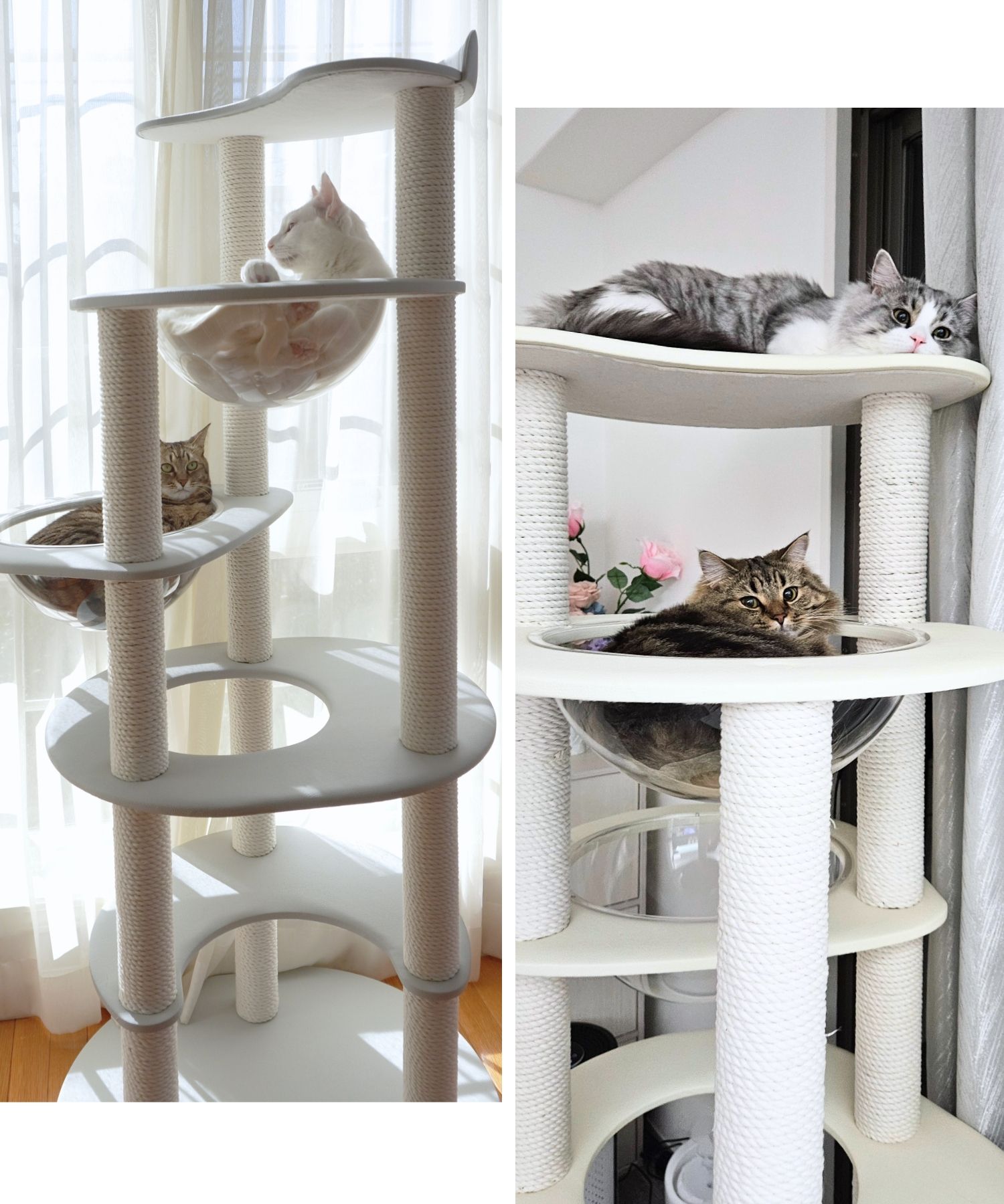 10％OFF】【RESIDENCE】レザー調キャットタワー 宇宙船 日本製