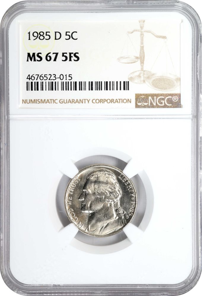 1985-D Jefferson Nickel. MS-67 5FS (NGC)., MS67FS - PCGS Auction