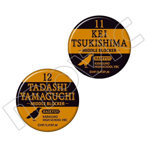 ハイキュー!! 烏野高校 VS 白鳥沢学園高校 缶バッジセット 烏野 月島