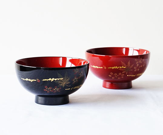 漆工房 大島 天然木 うるし塗 高脚卓盆 ⑤ 汁椀 木地