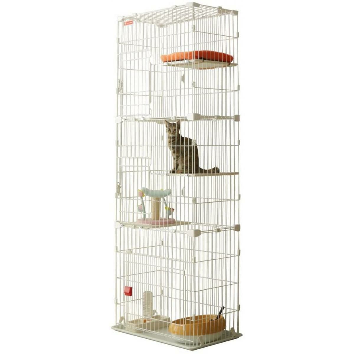 アイリスオーヤマ キャットゲージ三段スリムタイプ