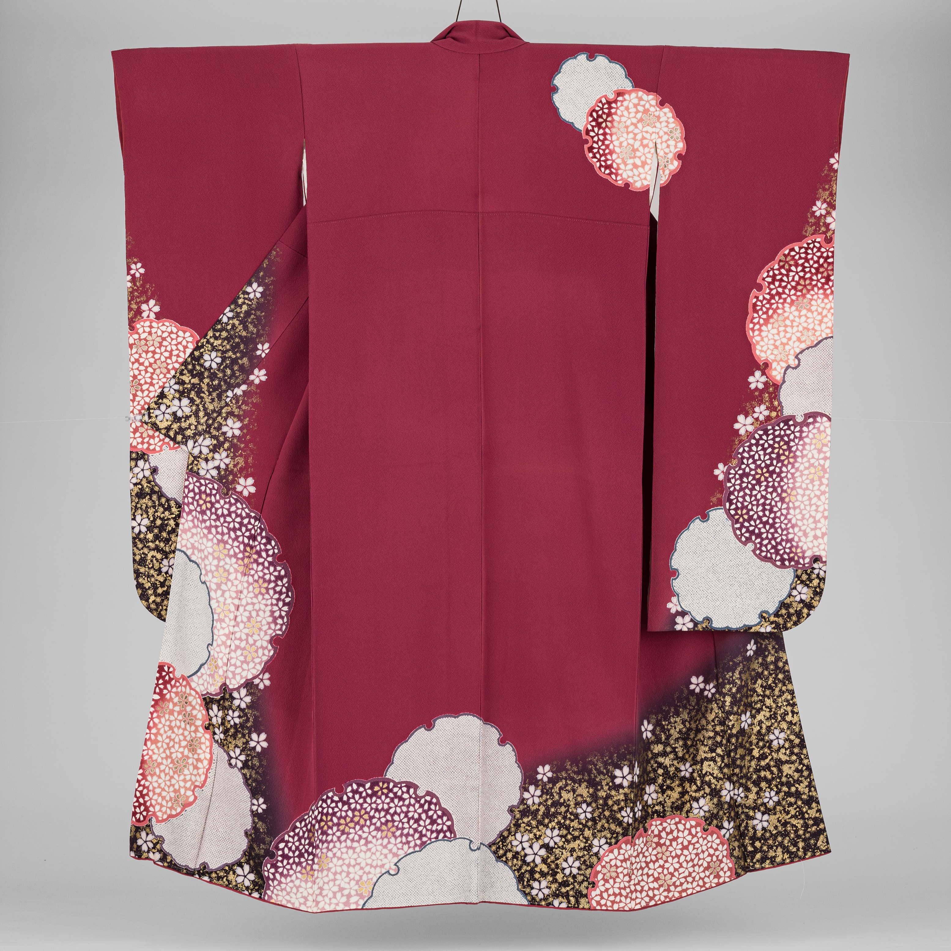 こ*う様 振袖 正絹 雪輪 桜 ぼかし染 広衿 袷 着物 翼-238 こ*う様