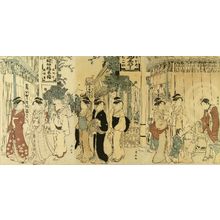 鳥居清長による浮世絵「The Echigoya on New Year's Day」