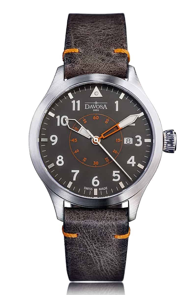Davosa Swiss Neoteric Pilot 16156596 Men WristWatch Brown Leather