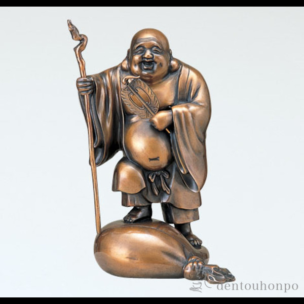 送料無料】 銅製 袋上布袋 13号 / 恵比寿 大黒 宝船 置物 幸運 高岡