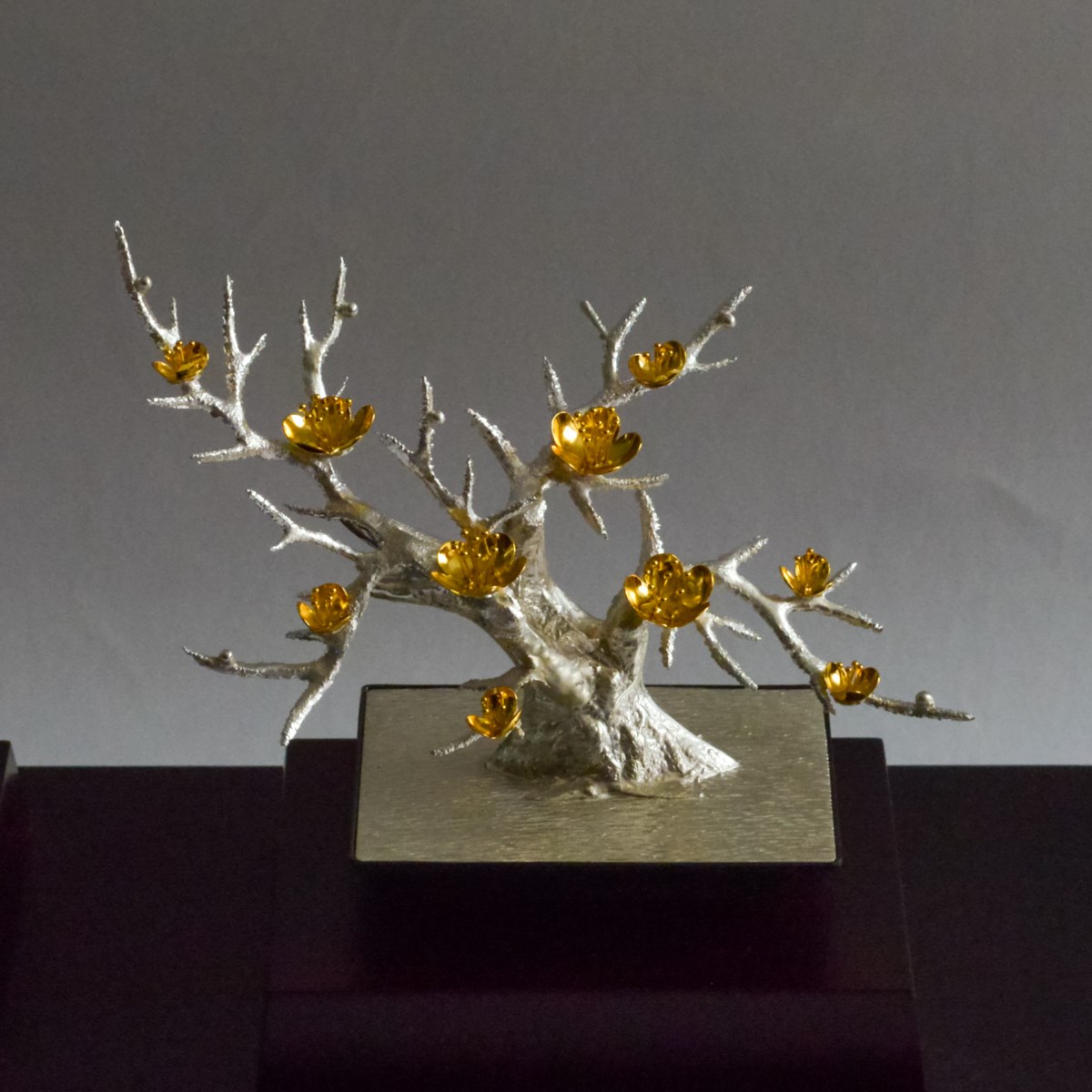 光則 高級品 純銀 盆栽 三点 2号 送料無料】 銀製 盆栽 三点セット B 2