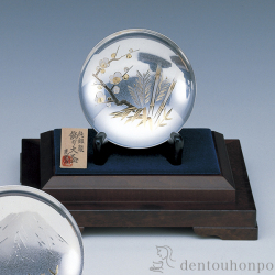 送料無料】 純銀 飾り大盃 松竹梅 A 5.0号・210g / 光則（銀工芸