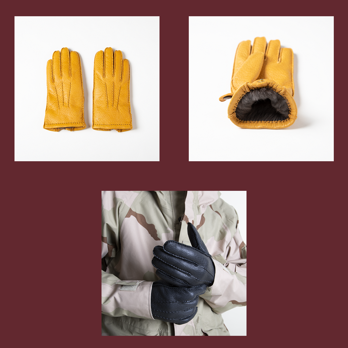 ペッカリーグローブ ヴィンテージ フランス製 ウール Mサイズ ベージュ