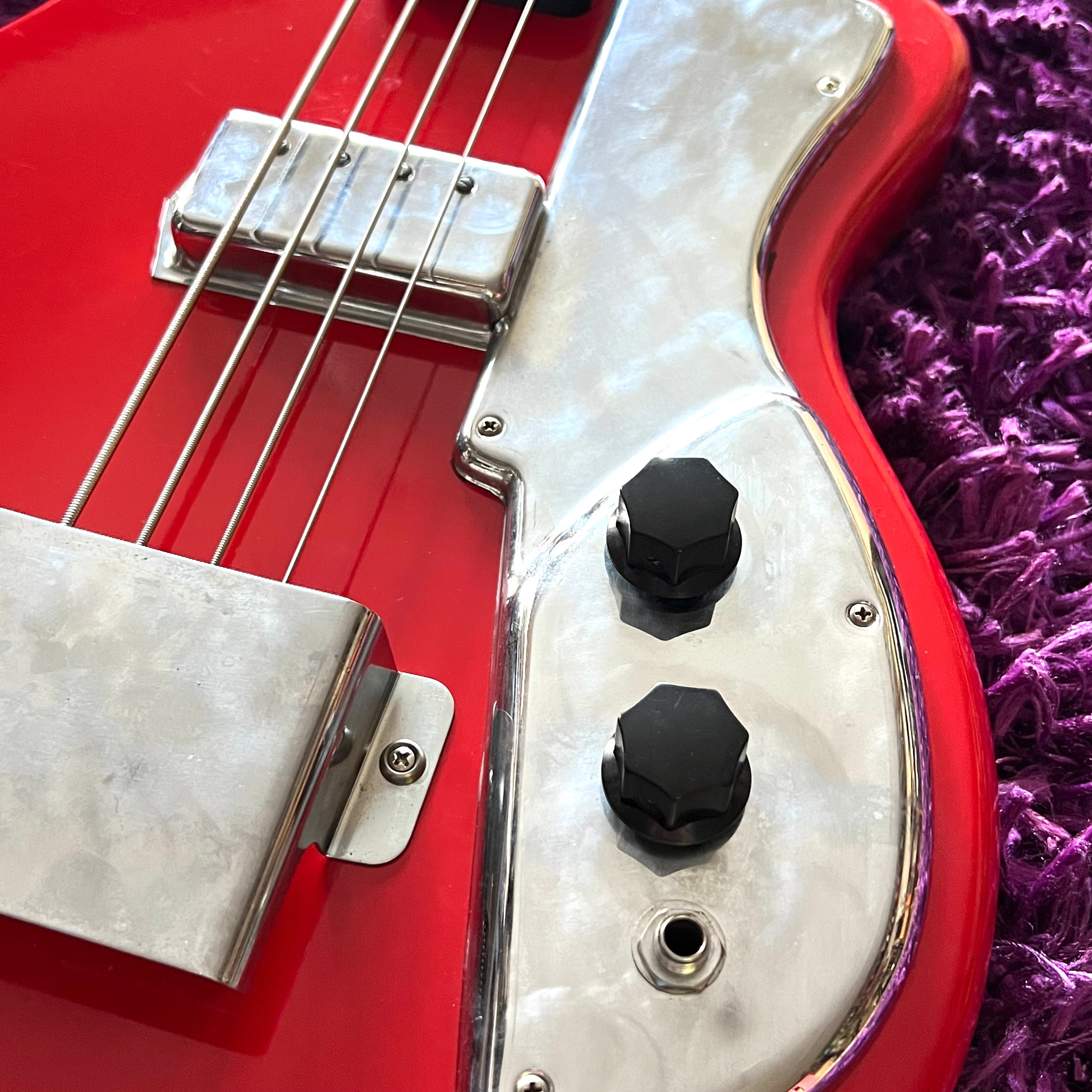 Late 1960s Guyatone EB-4 Short Scale Electric Bass Guitar (Red