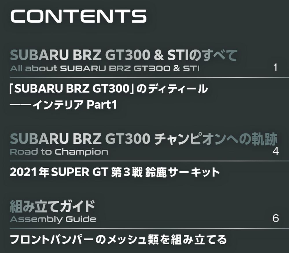 SUBARU BRZ GT300 第4号 | デアゴスティーニ公式