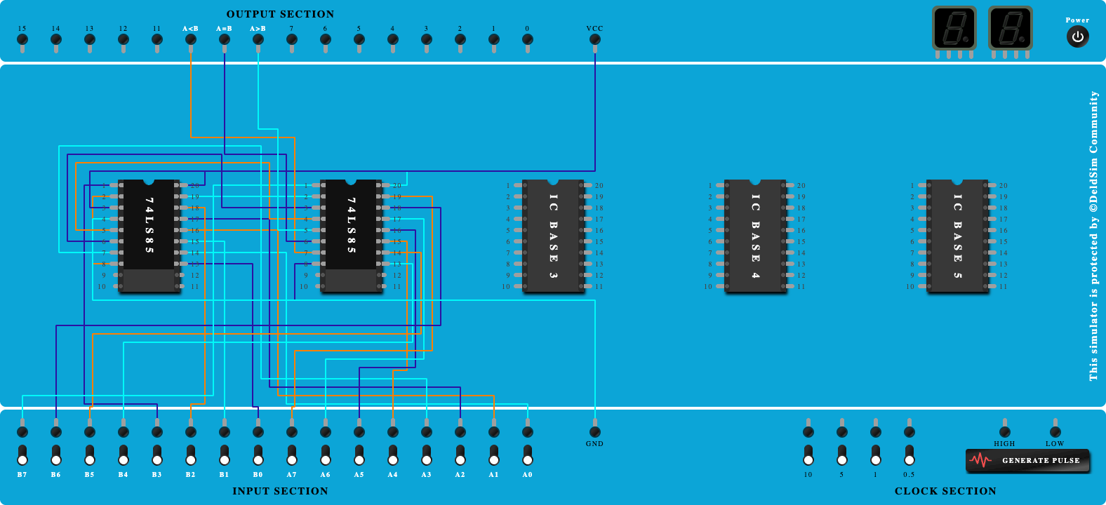 Build 8 Bit Comparator Using 74LS85 with 74LS85 ICs | DeldSim