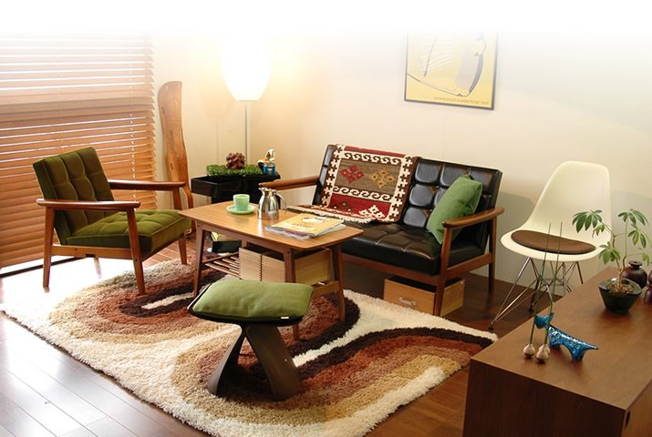 60-70's vintage 1Pソファ ミッドセンチュリーモダン 昭和レトロ 60